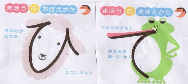 Hiragana and drawings